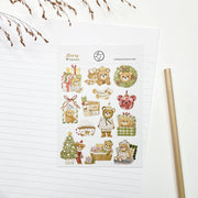 Beary Winter sticker sheet, A6, on lined paper with a pencil