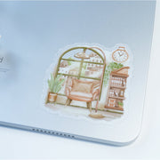 Beautiful handmade Reading Space Vinyl Sticker stationery - created by Lettoon