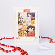 Same Food Same People Christmas card, Dutch front: Hetzelfde eten. Dezelfde mensen. En toch is het perfect!