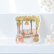 Beautiful handmade Swinging Chair Vinyl Sticker stationery - created by Lettoon