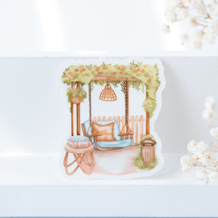 Beautiful handmade Swinging Chair Vinyl Sticker stationery - created by Lettoon