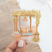 Beautiful handmade Swinging Chair Vinyl Sticker stationery - created by Lettoon