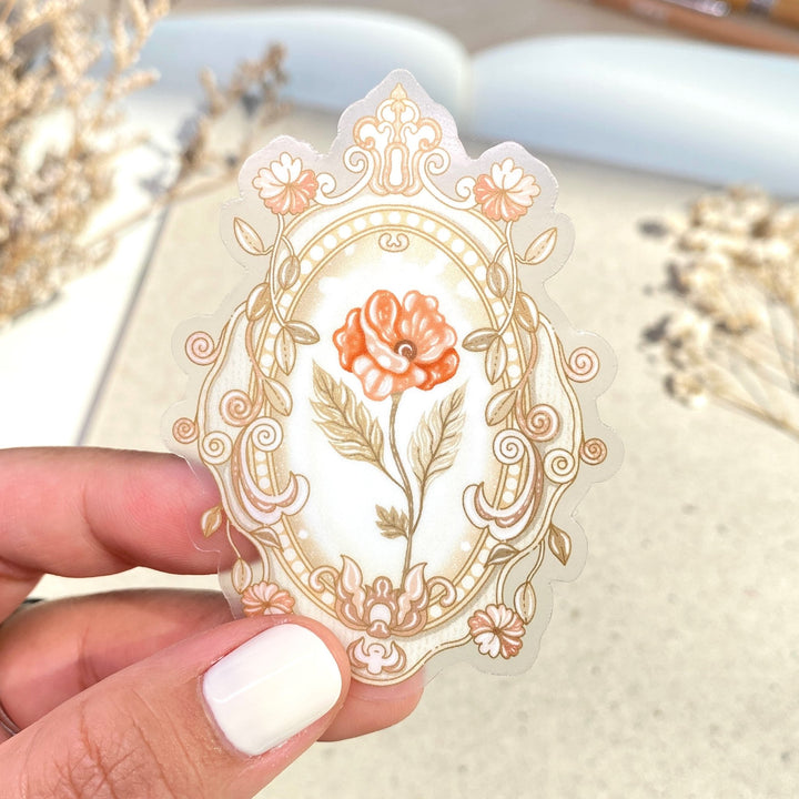 Beautiful handmade Antique Flower Frame stationery - created by Lettoon