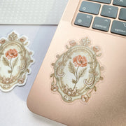 Beautiful handmade Antique Flower Frame stationery - created by Lettoon