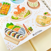 Beautiful handmade Asian Food stationery - created by LETTOOn