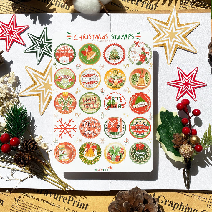 Beautiful handmade Christmas Stamps stationery - created by Lettoon