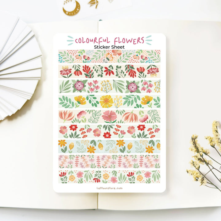 Beautiful handmade Colourful Flower Washi Tape stationery - created by Lettoon
