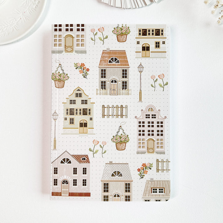 Beautiful handmade Dot Grid Notebook - Cozy House (Pre-Order) stationery - created by Lettoon