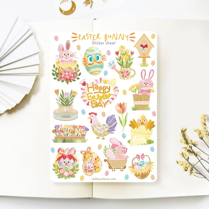 Beautiful handmade Easter Bunny stationery - created by Lettoon