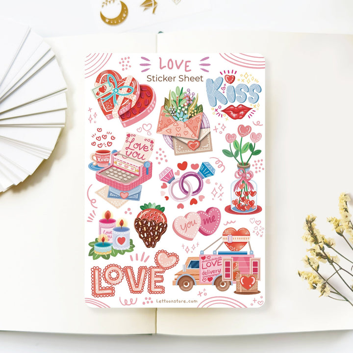 Beautiful handmade Love stationery - created by Lettoon