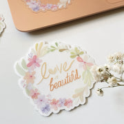 Beautiful handmade Love Is Beautiful stationery - created by Lettoon