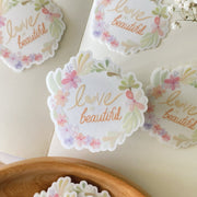 Beautiful handmade Love Is Beautiful stationery - created by Lettoon