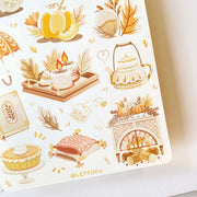 Premium Handmade Sticker Sheet Autumn in my Heart 105mm x 148mm - a sheet on the table 