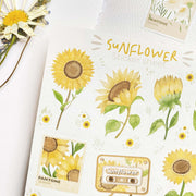 Premium Handmade Sticker Sheet Chamomile Sunflower 105mm x 148mm - a sheet on the table with a whit flower