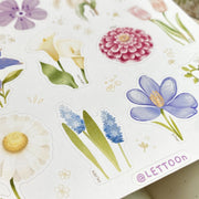 Premium Handmade Sticker Sheet Floral Desire 105mm x 148mm - a sheet on the table 