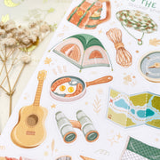 Premium Handmade Sticker Sheet Into The Wild 105mm x 148mm - a sheet on the table with a white flower branch
