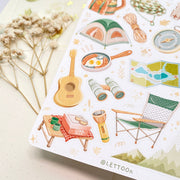 Premium Handmade Sticker Sheet Into The Wild 105mm x 148mm - a sheet on the table with a white flower branch