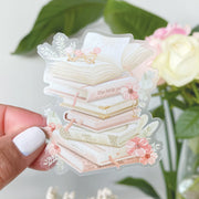 Beautiful handmade Stacked Books stationery - created by Lettoon