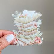 Beautiful handmade Stacked Books stationery - created by Lettoon