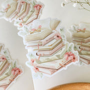 Beautiful handmade Stacked Books stationery - created by Lettoon