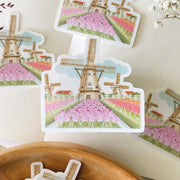 Beautiful handmade Windmill Tulips stationery - created by Lettoon