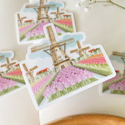 Beautiful handmade Windmill Tulips stationery - created by Lettoon