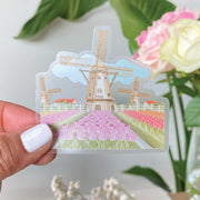 Beautiful handmade Windmill Tulips stationery - created by Lettoon