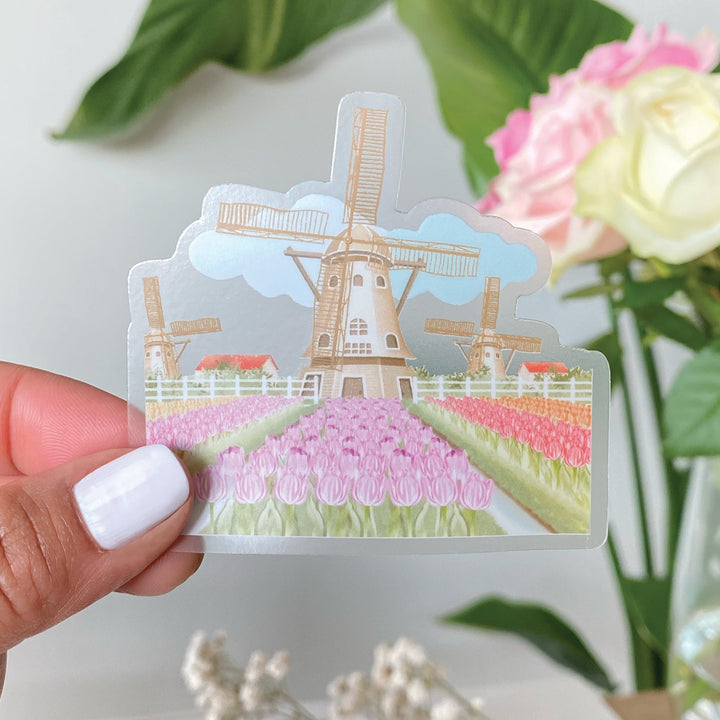 Beautiful handmade Windmill Tulips stationery - created by Lettoon